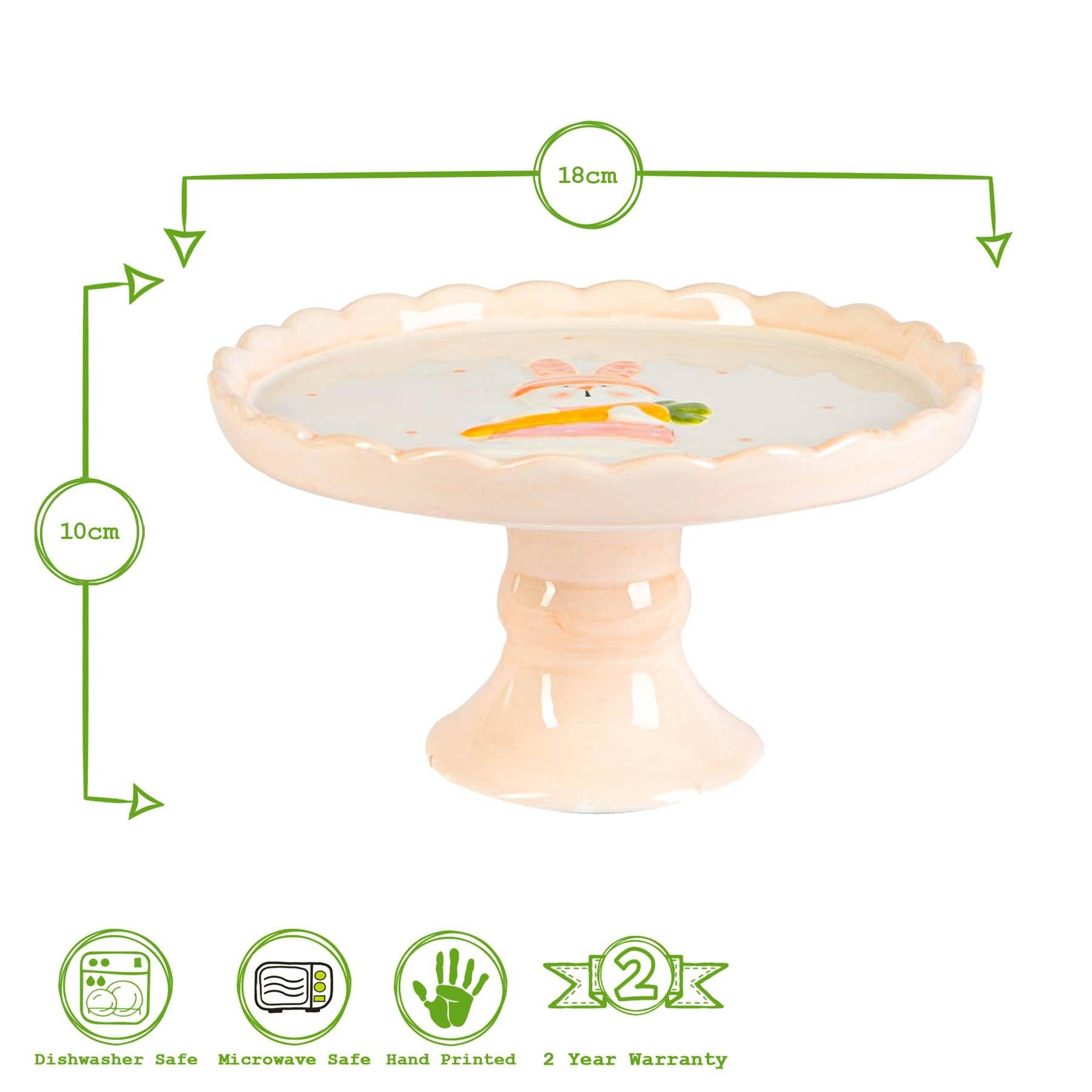 Rinkit Ltd – Engroshandel Kagestativ – Nicola Spring Påskehare kagefad - 18 cm - Hvid4