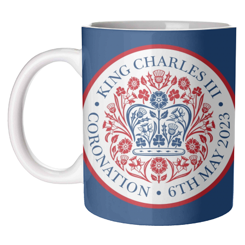 ART WOW - Venta al por mayor Taza - Tazas con el emblema de la coronación del rey Carlos en azul0