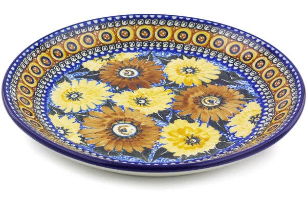 Polmedia Polish Pottery - Wholesale Dinner Plate - Dinner Plate 10½-inch Autumn Chrysanthemums Theme UNIKAT3