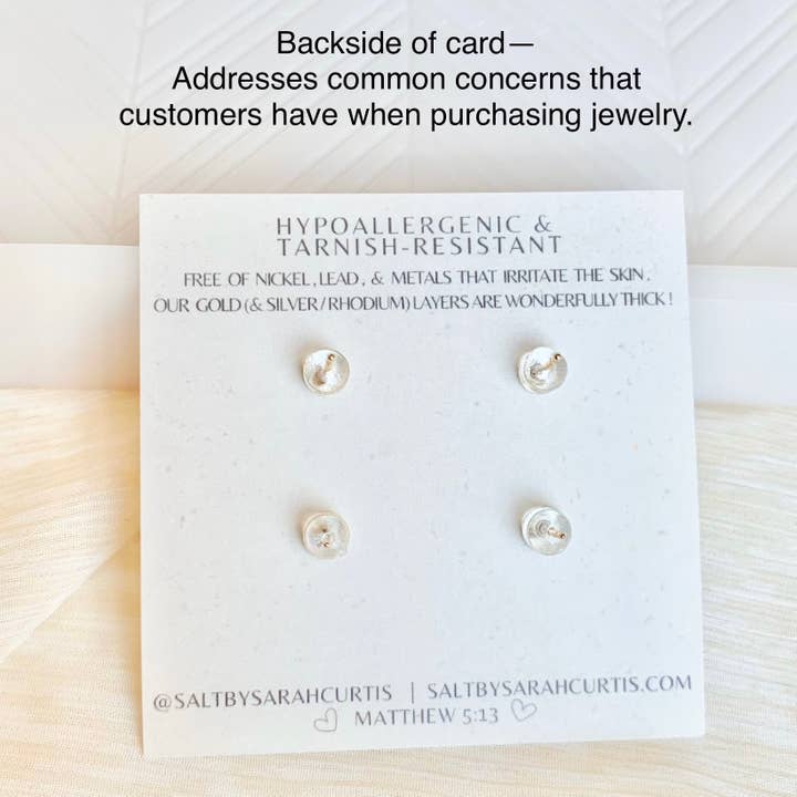 SALT by Sarah Curtis - Wholesale Stud/Post Earrings - CLASSIC CHRISTMAS STUD PACK | gold | holiday stud earrings