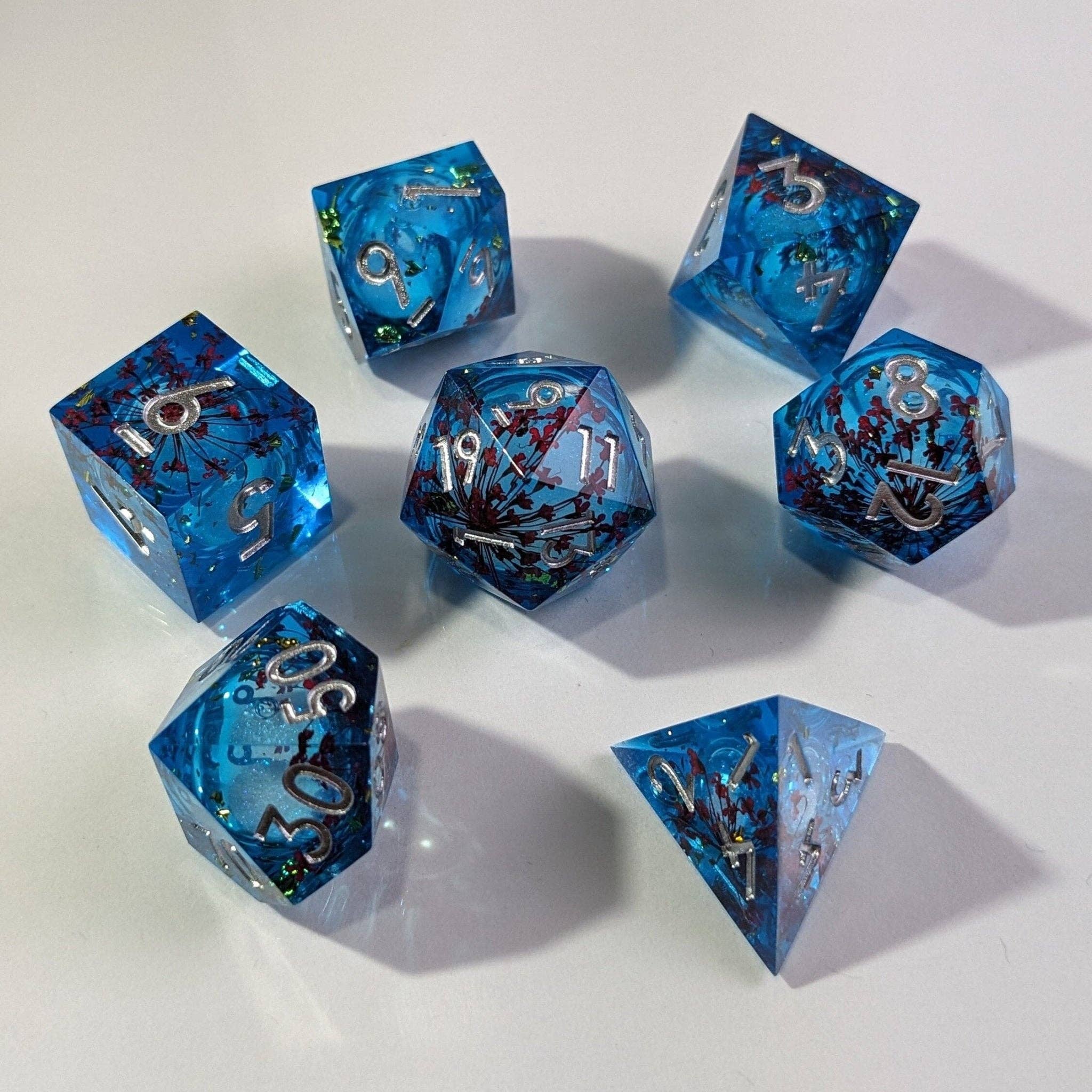 EBONWOOD - Wholesale Dice - Ethereal Petal - 7 Piece Luxury D&D Dice Set1