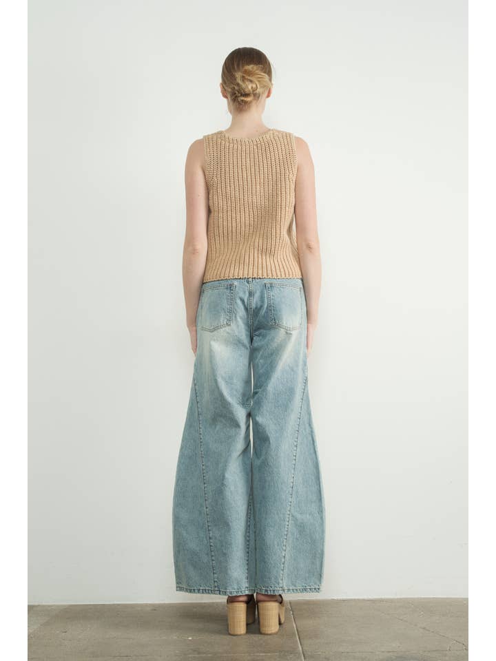 Aaron & Amber - Vendita all'ingrosso Maglione smanicato - Donna - GILET MAGLIA LAVATO VINTAGE MAS32187