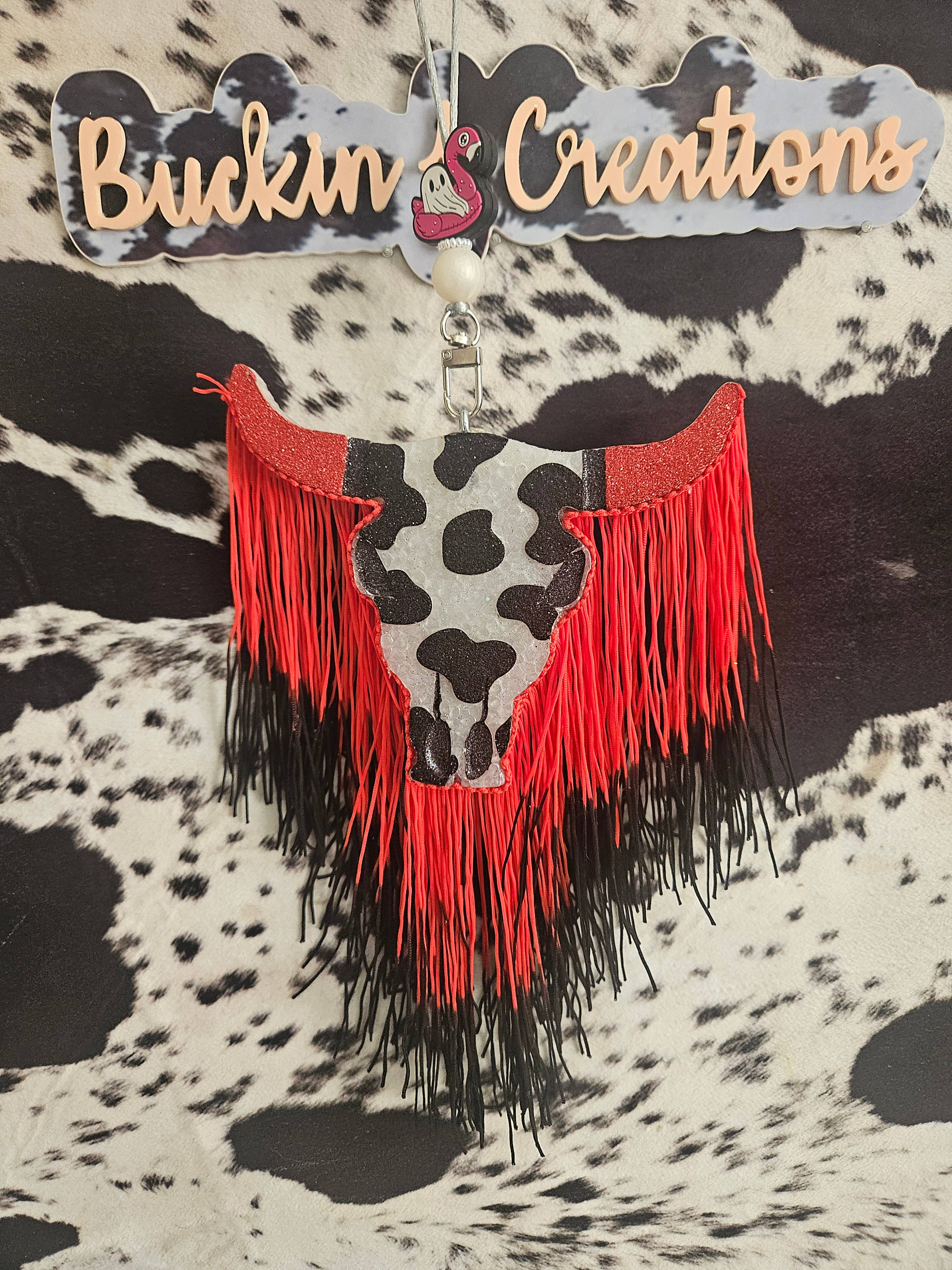 Buckin J Creations - Wholesale Car Freshener - Women's - Cow Print Cow Skull Car Air Freshener1