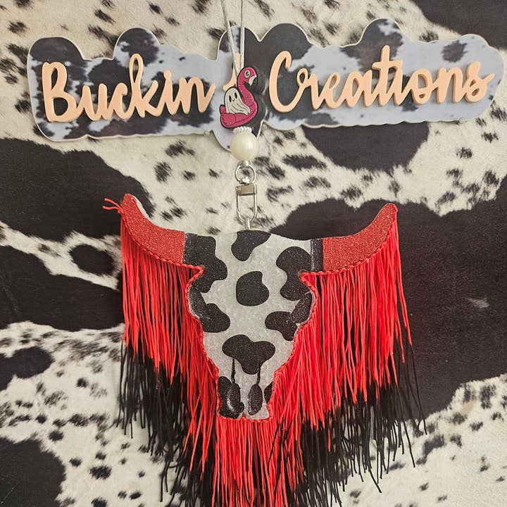 Buckin J Creations - Wholesale Car Freshener - Women's - Cow Print Cow Skull Car Air Freshener1