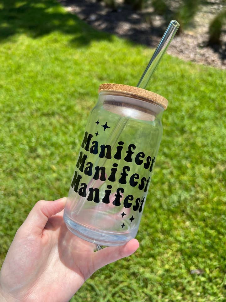 Tasse en verre Manifest Libbey Can pour la vente par HandmadesByHannahS