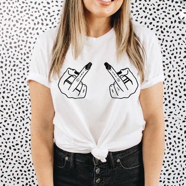 Witchy Boho Fingers Graphic Tee for wholesale by Swank Clothing Co