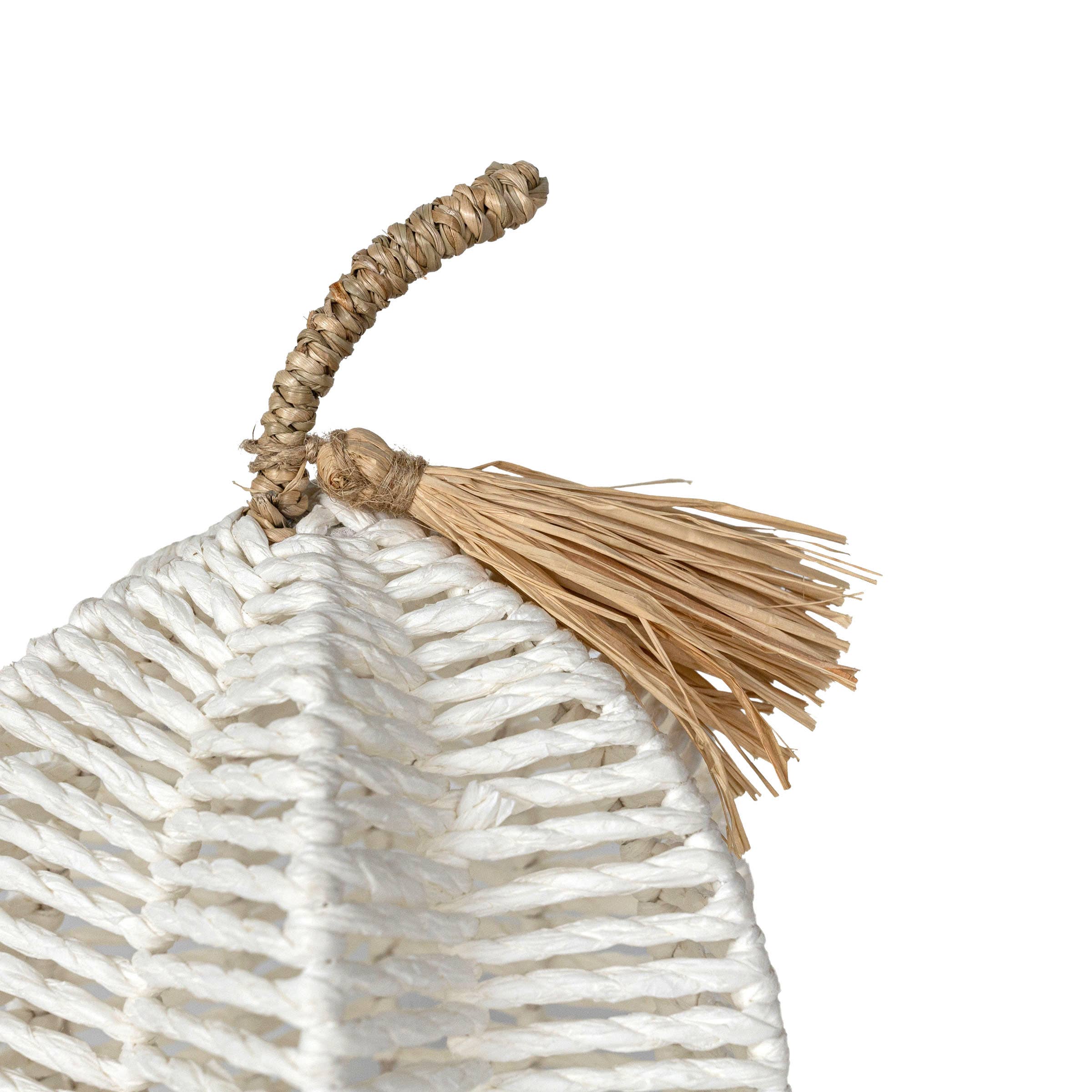 Foreside Home & Garden - Wholesale Decorative Tabletop Object - Decorative White Woven Rope Pumpkin Fall Decor3