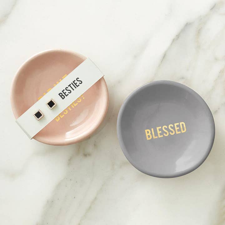 Santa Barbara Design Studio by Creative Brands - Wholesale Jewelry Dish - Ceramic Ring Dish & Earrings - Blessed