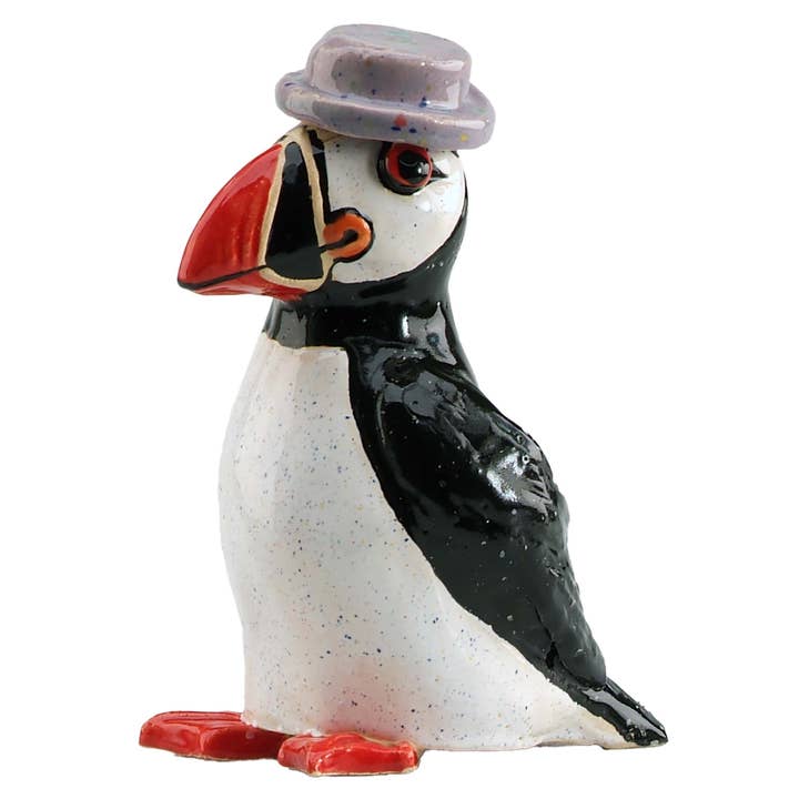 Enigma Supplies - Wholesale Decorative Figurine - Handcrafted Ceramic Figurine Puffin Standing with Hat3