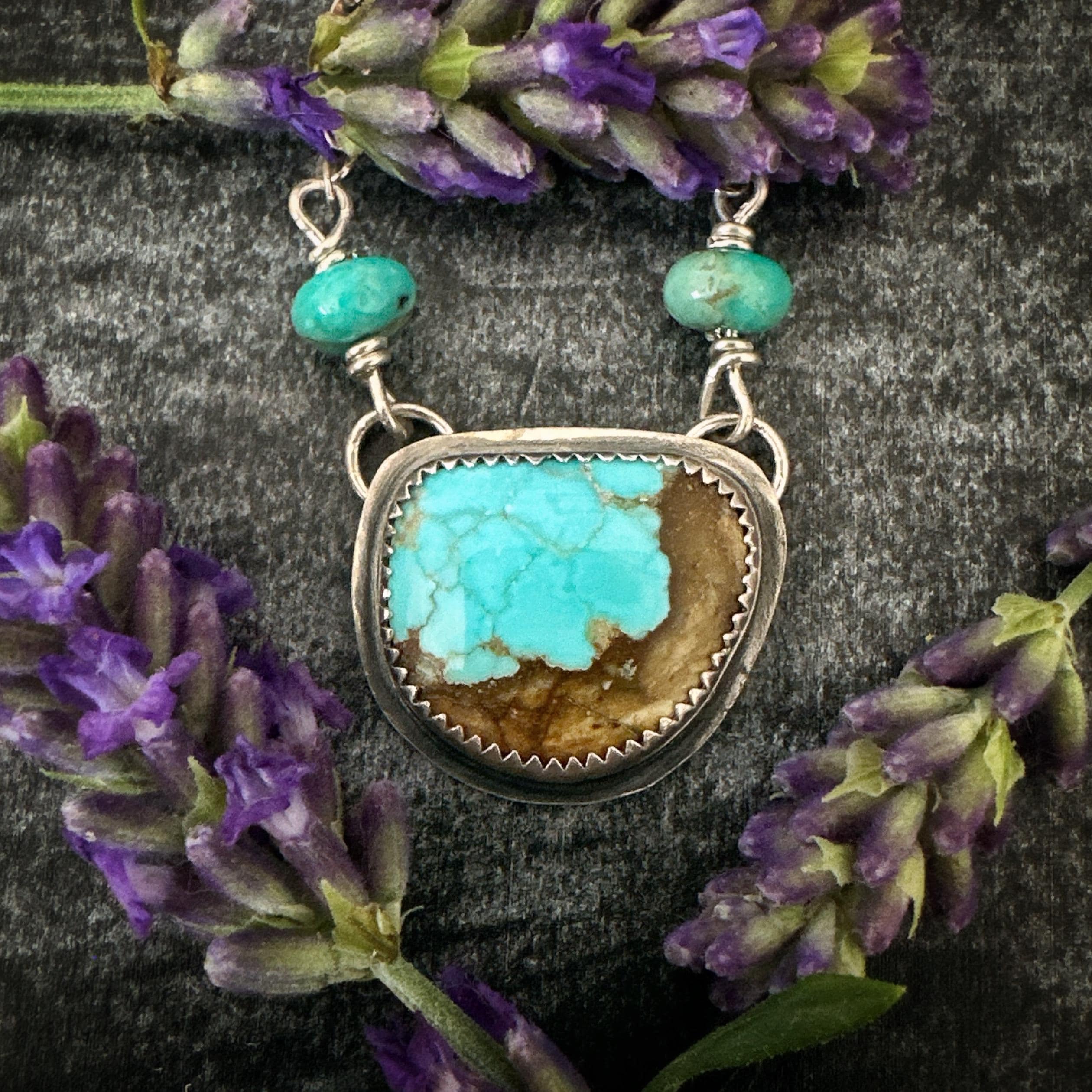 oaktownwendy - Wholesale Pendant/Charm Necklace - Sterling Silver Turquoise Half Moon Pendant Necklace1