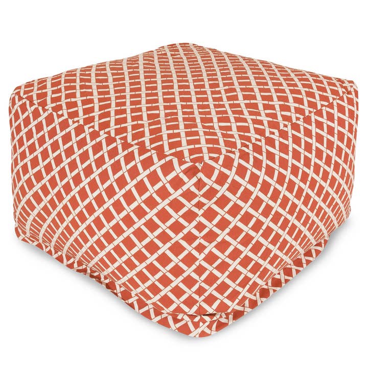 Majestic Home Goods - Pouf in bambù arancione bruciato per la vendita all'ingrosso da parte di Majestic Home Goods