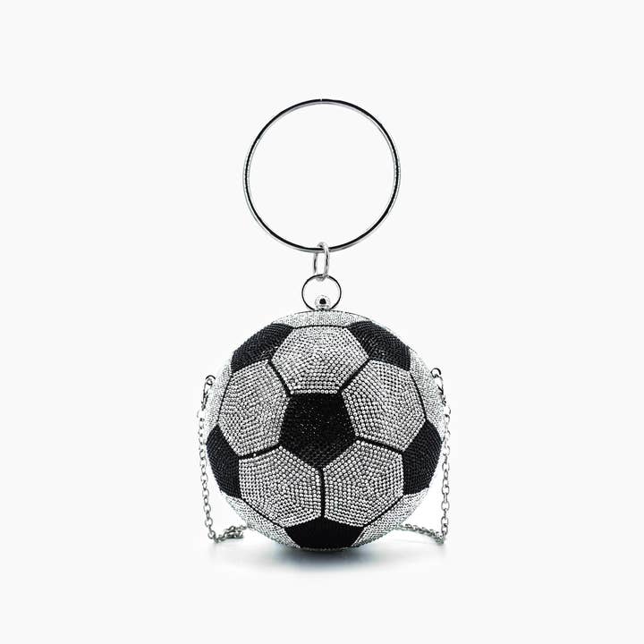 Striker Rhinestone Soccer Clutch Sparkle Game Day Bag for wholesale by Like Dreams