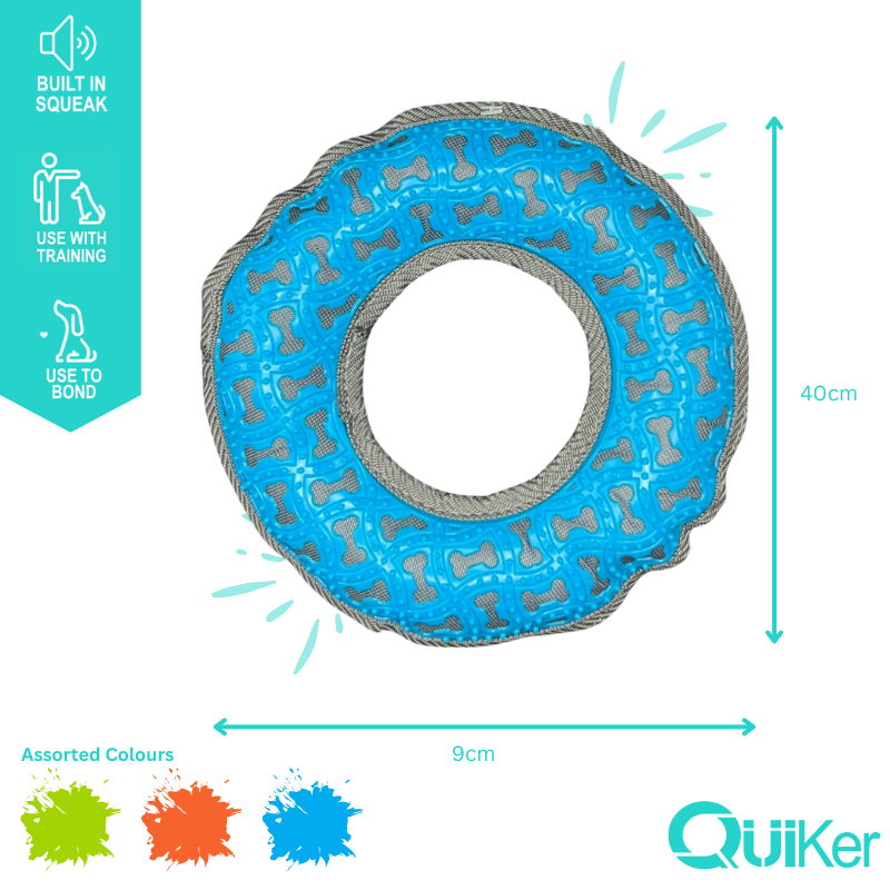 Quiker Pet Products – wholesale Pet plush toy – Dog – TPR Topped Oxford Plush Dog Toy - 6 Pack Inner1