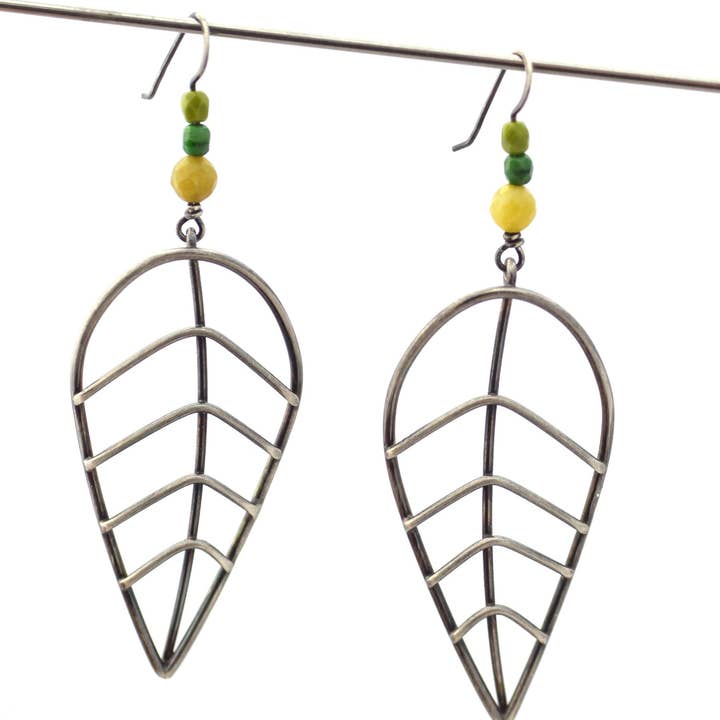 Extra Large Leaf Earrings for wholesale by Erin Austin Design