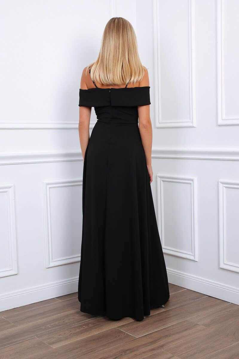 Alice'Desir - Wholesale Gown - Women's - 8892 A-line dress with boat neckline5