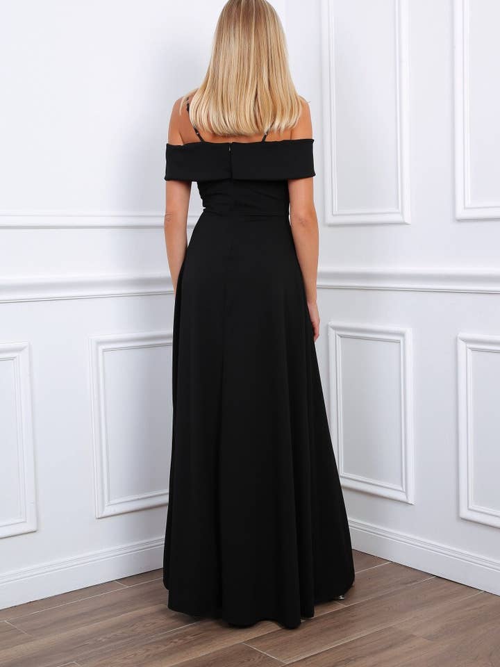 Alice'Desir - Wholesale Gown - Women's - 8892 A-line dress with boat neckline5