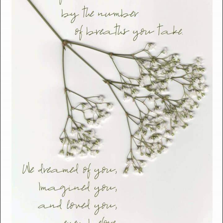 Karen Ritz Cards - Wholesale Sympathy Card - Baby's Breath Miscarriage Sympathy Notecard