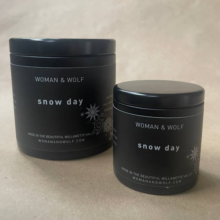 SNOW DAY Eco-friendly Soy/Coconut Jar Candle for wholesale by Woman + Wolf