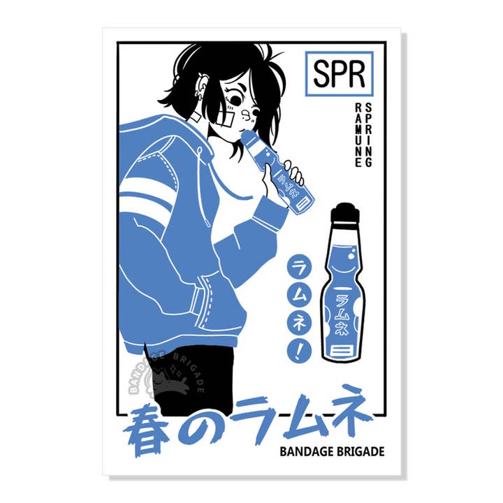 Ramune Girl klistermærke for engroshandel hos Bandage Brigade