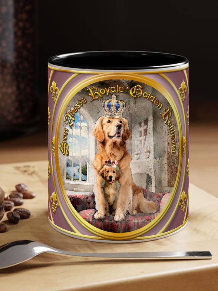 MUG Dog - GOLDEN RETRIEVER - Coll. "His Royal Highness" for wholesale by Miss Iz