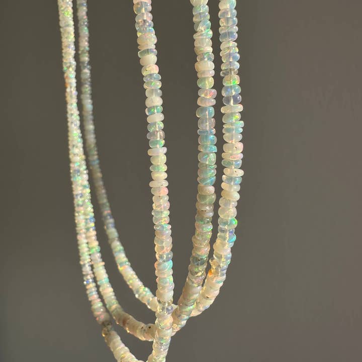 Anokhi Green | Handmade Gemstone Jewelry - Wholesale Beaded/Pearl Necklace - Opal Necklace | Summer White Bead Jewelry |Teens Slim Beads7