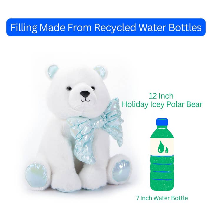 The Petting Zoo – wholesale Stuffed/plush toy – Kids & baby – Holiday Icey Polar Bear Medium 12" (30cm) Eco-Plush8