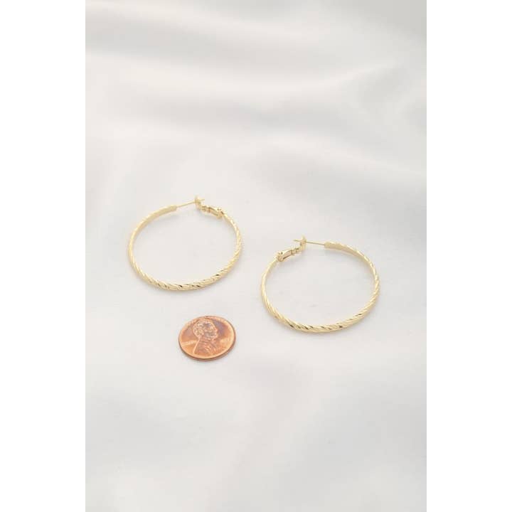 anbfashion - Wholesale Hoop Earrings - 14K GOLD DIPPED HOOP EARRING KSE-6757-42