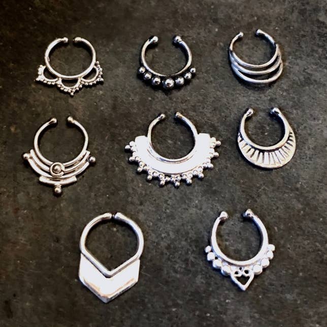 Silver Fake Septum Ring / Faux Septum Jewelry for wholesale by JAYA MOKSHA