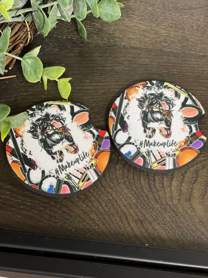 Juego de posavasos de coche #MakeupLife para venta al por mayor de CMD Wholesale