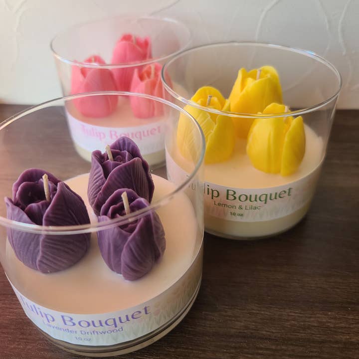 Tulip Bouquet - Spring Candle - Fresh Floral Scented for wholesale by LiveYoung Candle Company