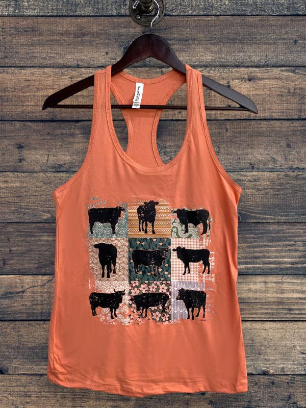 T-shirt graphique BC TANK DTF FLORAL COWS pour la vente par L&B Life