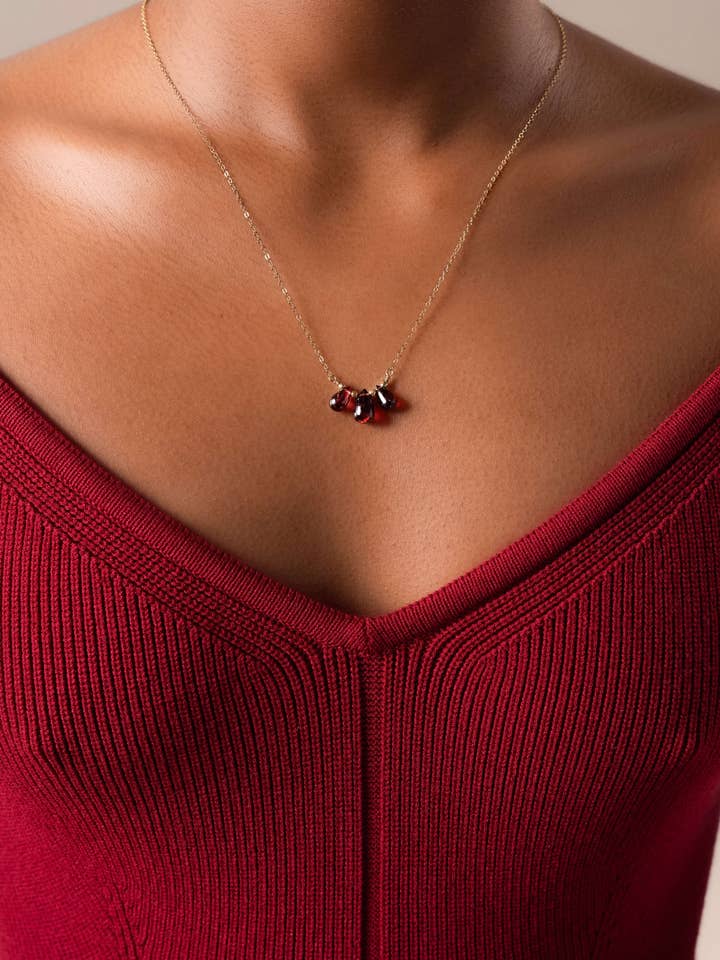 Vera Garnet Necklace for wholesale by Katy Faye