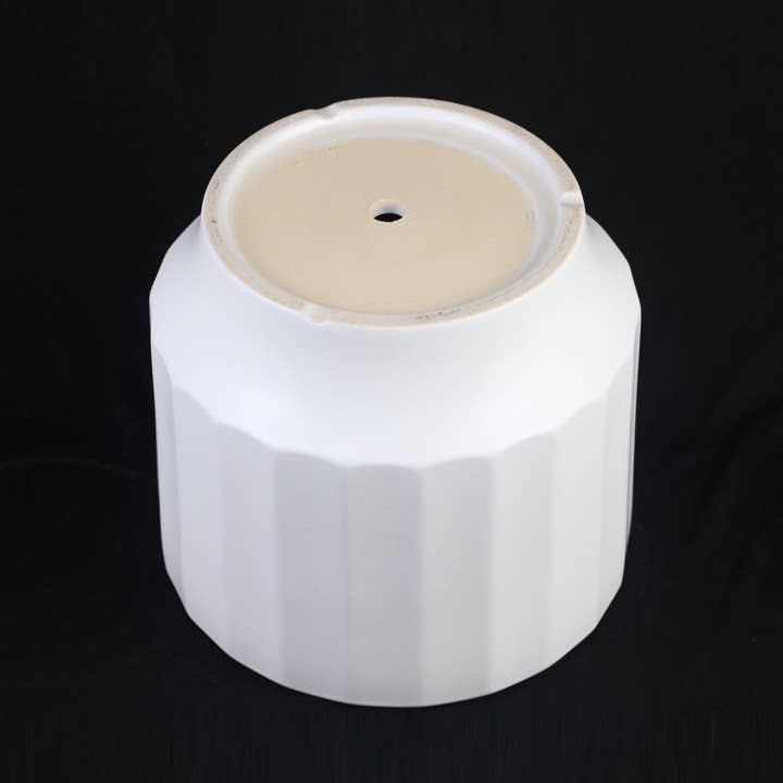 Florinia - Wholesale Plant Pot - 3-Piece White Stoneware Planter Set with Fluted Design8