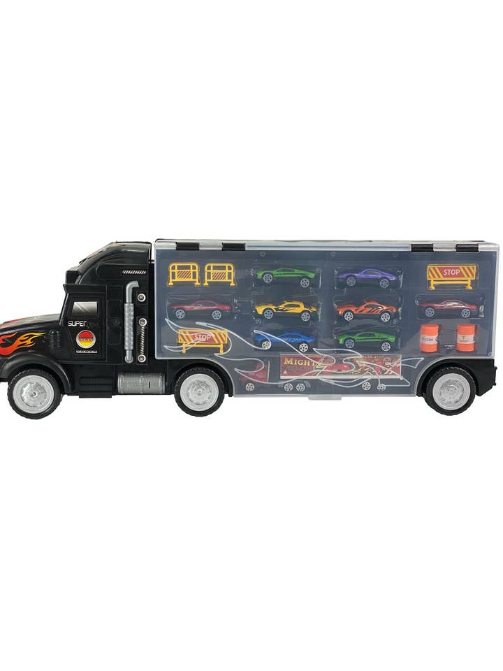 Big Daddy Big Rig Autodrager met 8 auto's en opslag voor wholesale door KIDS VOICE TOYS GROUP