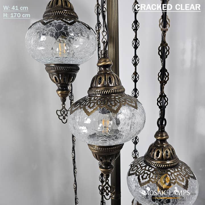 Mosaic Lamps – Engroshandel Gulvlampe – 7 Cracked Clear Globe tyrkiske gulvlamper, Stue Bedsi9