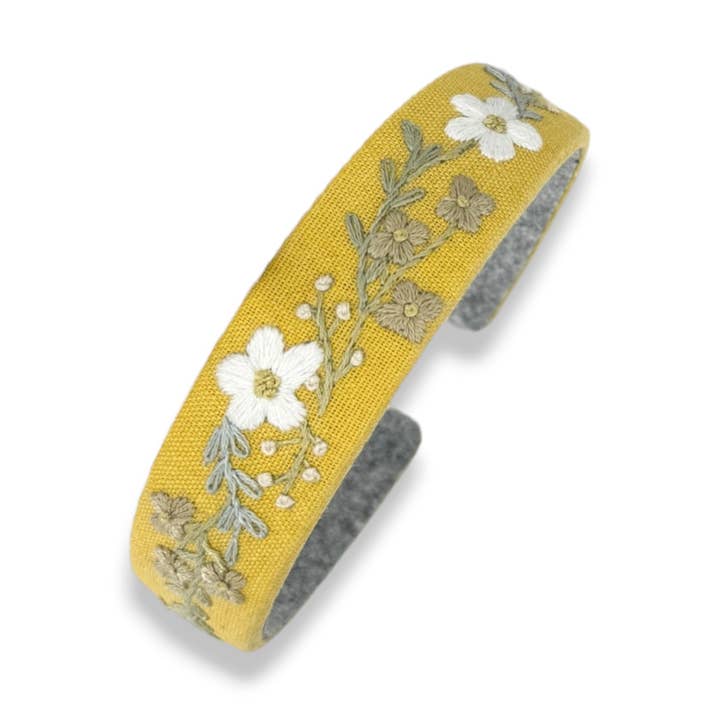 Sunny Daisy Hand Embroidered Headband for wholesale by Rumoon Handmade