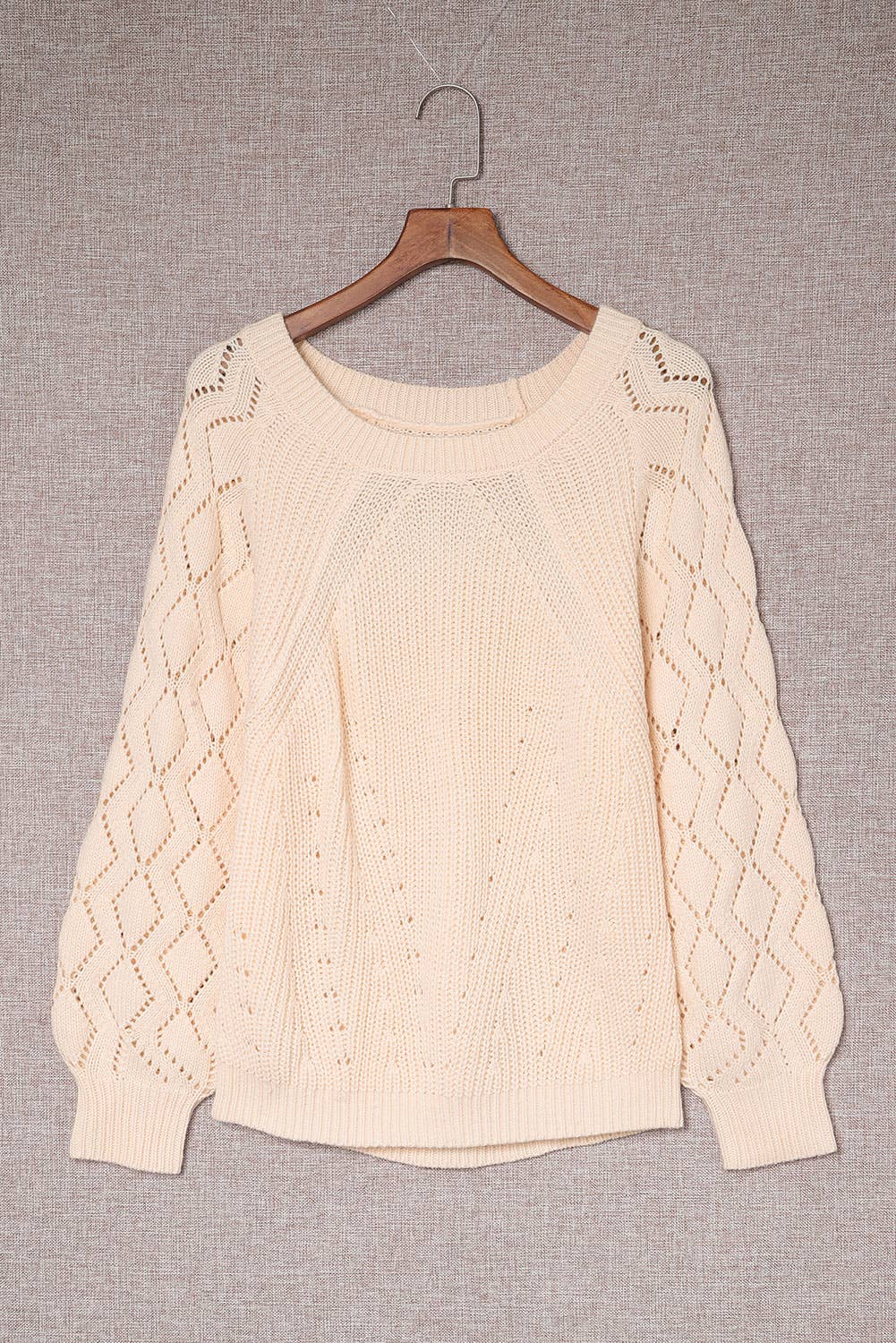 FULL TIME PURCHASE - Wholesale Knit Sweater - Women's - Hollow-out Puffy Sleeve Knit Sweater27