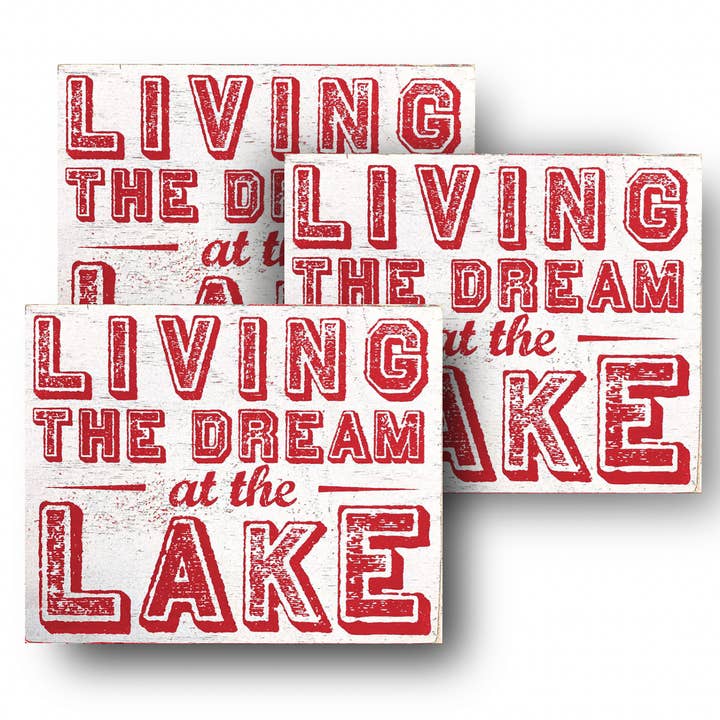 Go Jump in the Lake® - Wholesale Gallery Wall Set - Living the dream at the lake -Set of 3- Available- 4 colors2