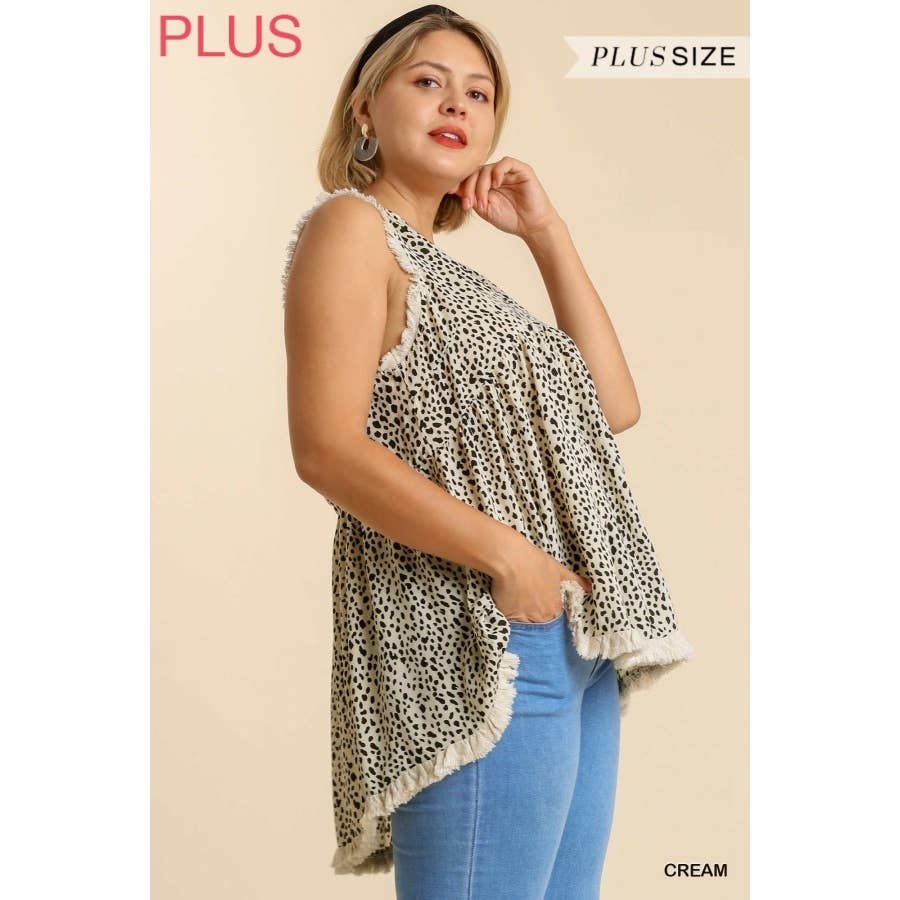 Paperdoll – Großhandel Bluse – Damen – Ärmelloses Top mit V-Ausschnitt und Rückenband mit Tiermuster4