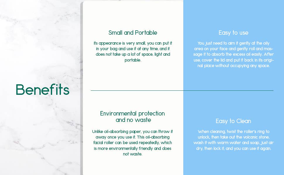 BeNat - Vendita all'ingrosso Rulli viso/di bellezza - Rullo facciale assorbente in pietra vulcanica4