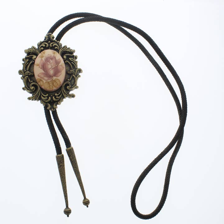 Victorian-style Pendant with Rose Cabochon, made in USA, ea for wholesale by HHH Designs