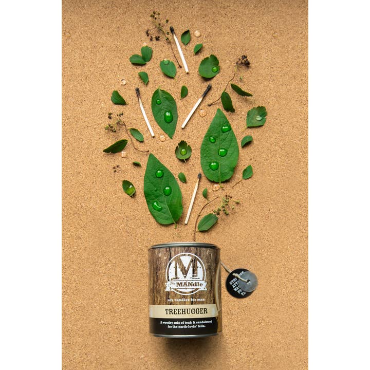 Eco Candle Company - Wholesale Jar/Filled Candle - The MANdle TREEHUGGER | teak, sandalwood