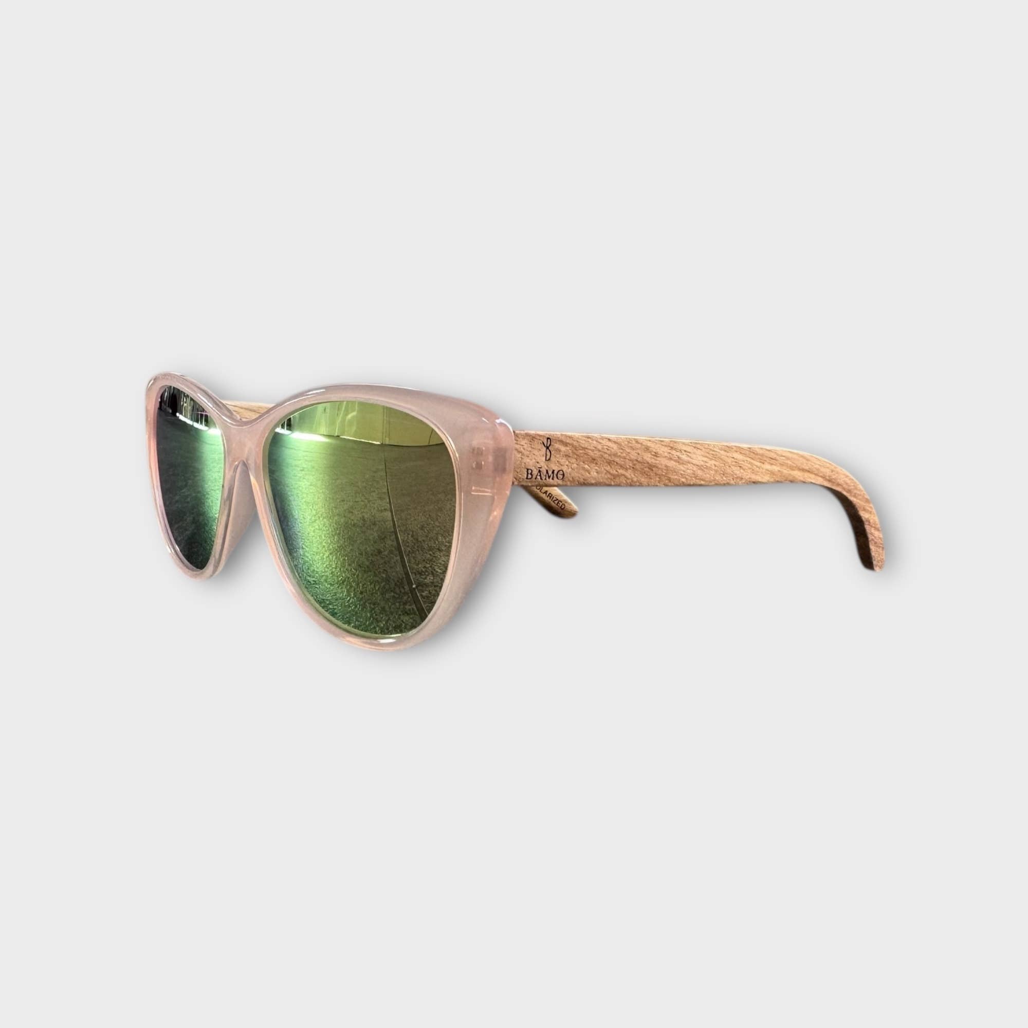 BOTTEGA SMERALDA - Vente Lunettes de soleil – femme - Lunettes de soleil en bois VALENCIA Poudre