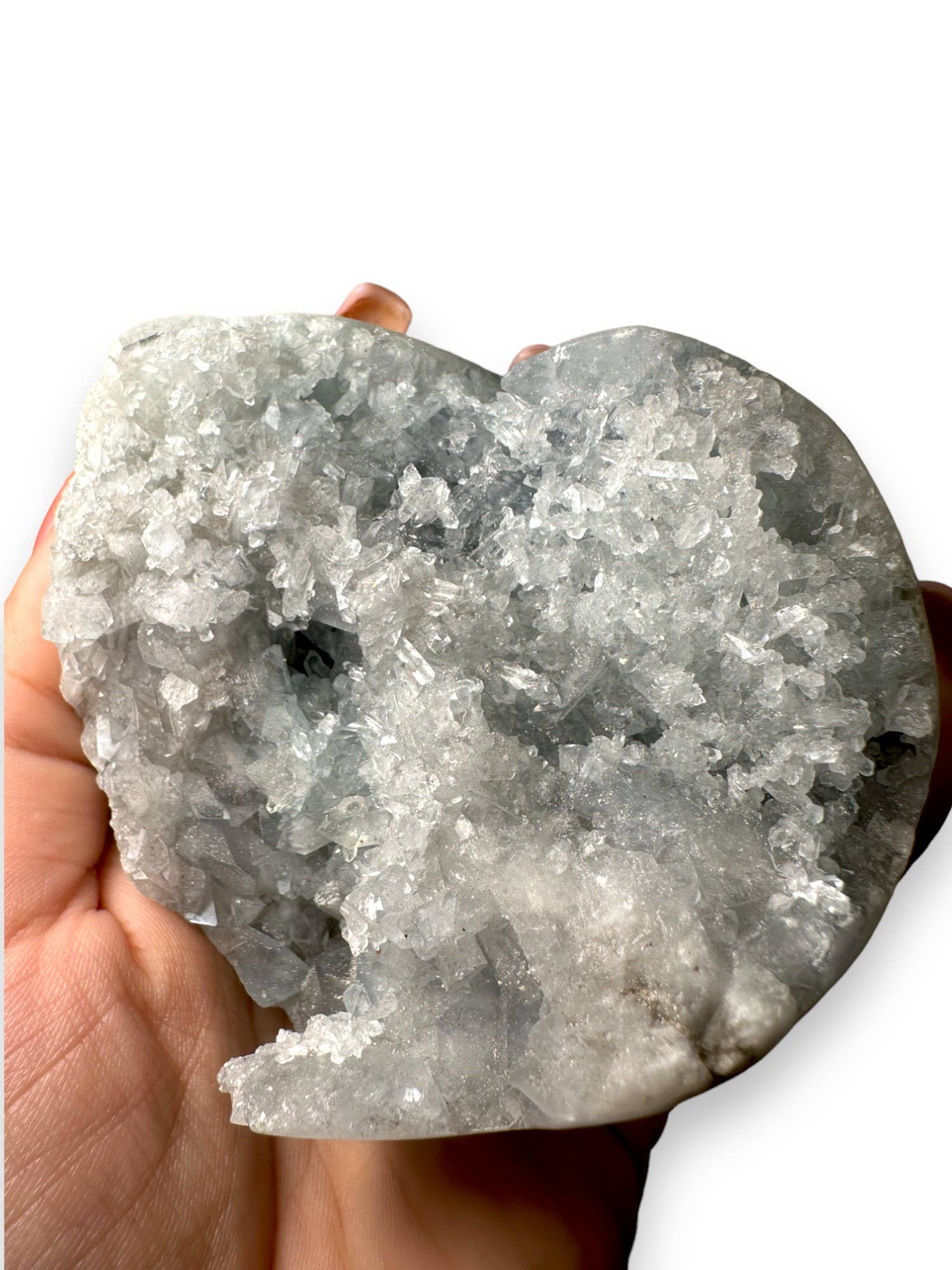 Celestial Avenue – wholesale Spiritual stone/crystal – Celestite Druzy Heart 2