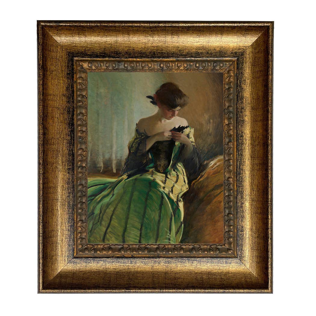 Madison Bay Co. - Historical Home Decor Reproductions - Vendita all'ingrosso Stampa artistica - Stampa su Tela Vintage di Donna in Abito Nero e Verde34