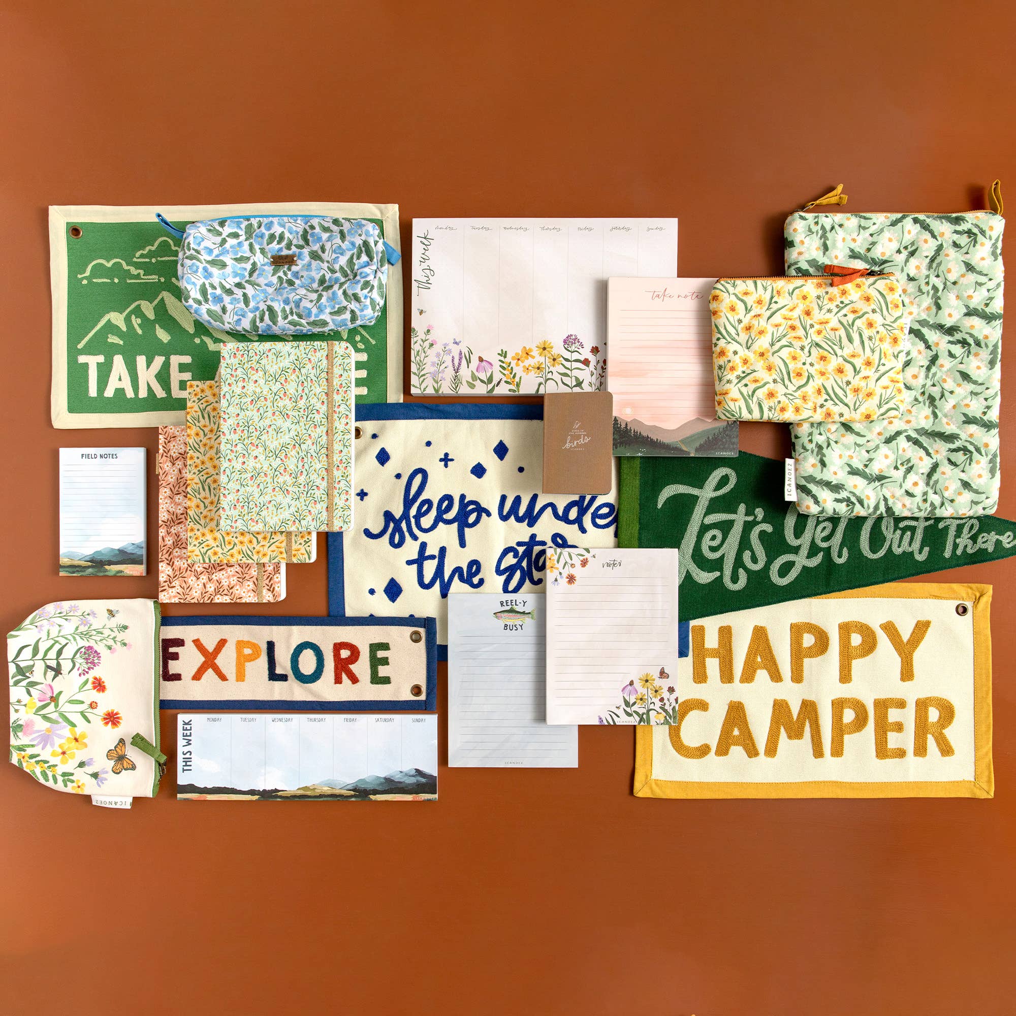 1canoe2 | One Canoe Two Paper Co. – Großhandel Beutel – Unisex – Mohnblumen gesteppte Federmäppchen2