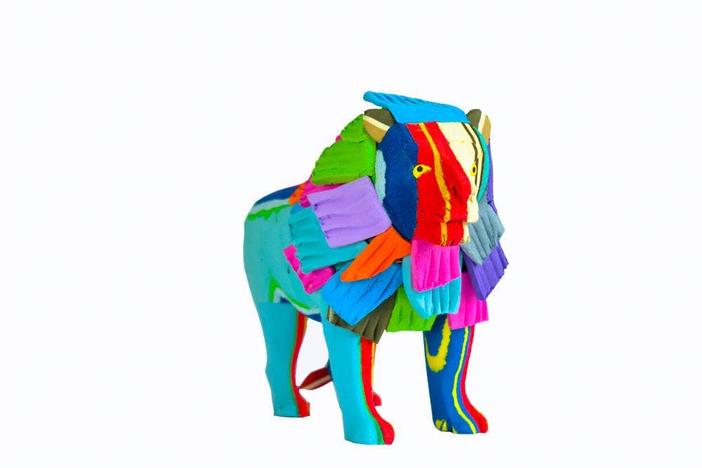 Ocean Sole – wholesale Sculpture – Recycled Lion Flip Flop Sculpture7