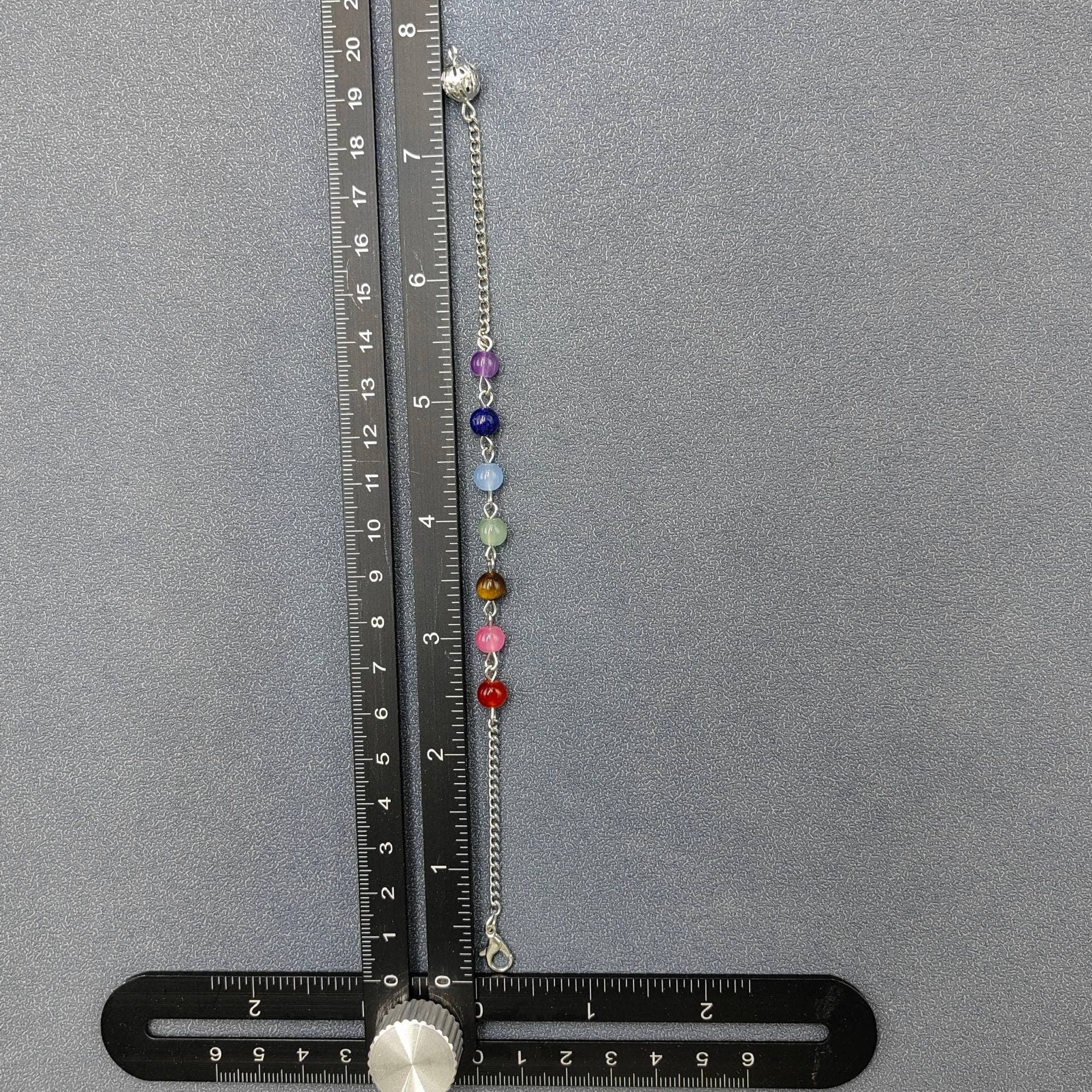 Mio Queena - Wholesale Spiritual Stone/Crystal - Hexagonal Cone Gravel Pendulum with Chakra Chain - CS17