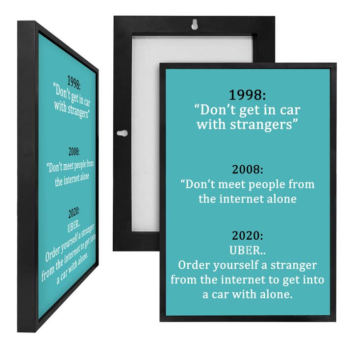 Uber II, panneau d'affichage en PVC encadré (CASE) pour la vente par ART BLVD