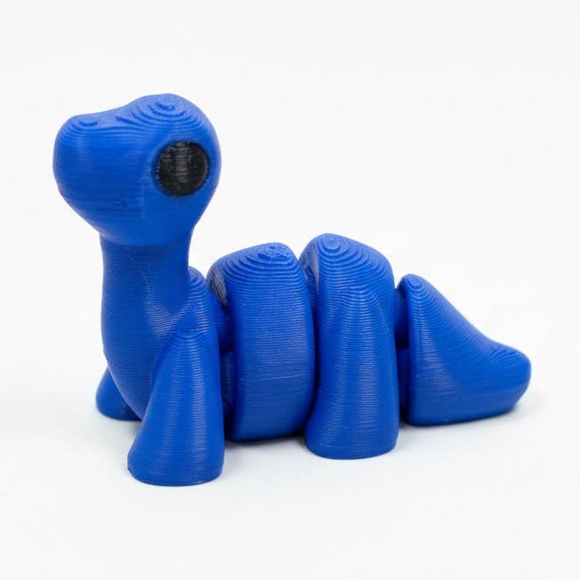 Brontosaurus Dinosaur (Blue) • Mini 3D Printed Articulated Animal • Flexi Animals for wholesale by Lorianne Kol